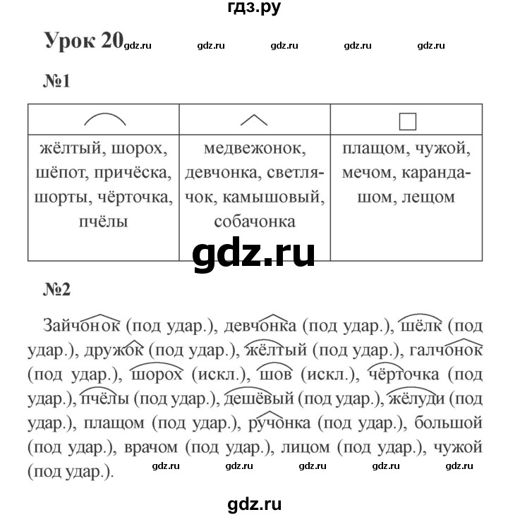 ГДЗ по русскому языку 4 класс  Иванов   урок - 20, Решебник №3 2013