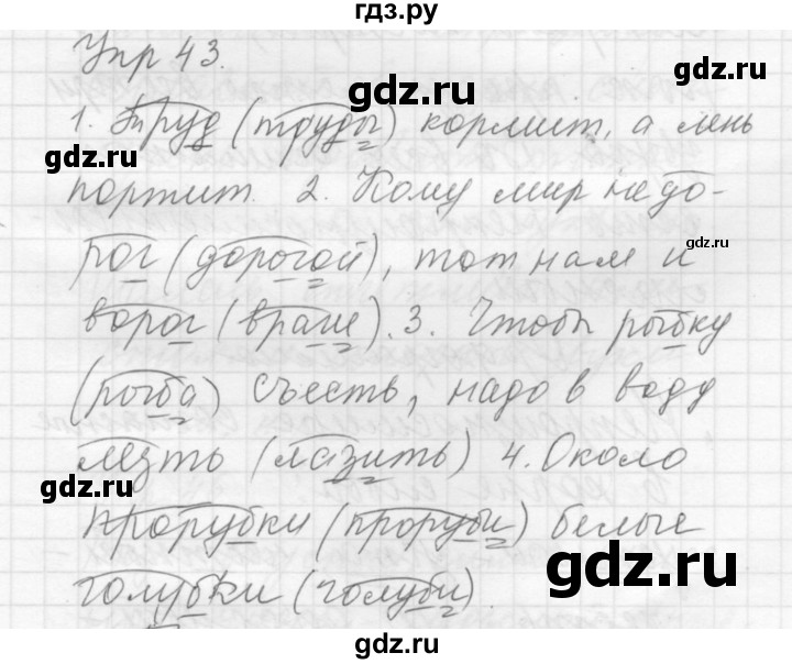 ГДЗ по русскому языку 5 класс  Купалова практика  упражнение - 43, Решебник №2 к учебнику 2016