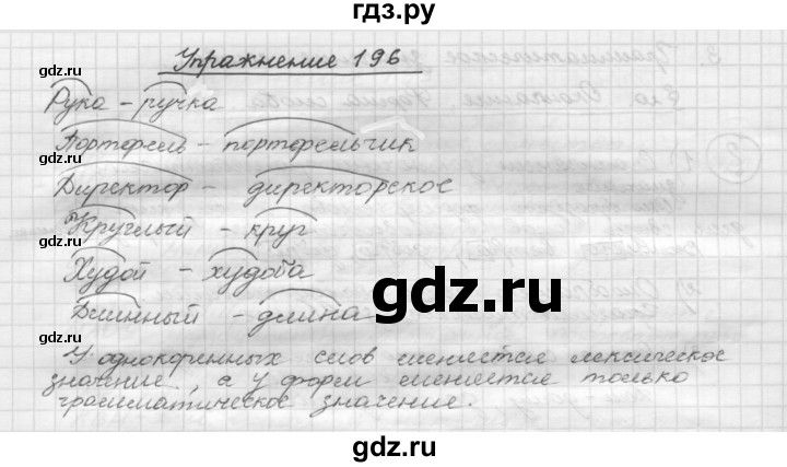 ГДЗ по русскому языку 5 класс  Бунеев   упражнение - 196, Решебник
