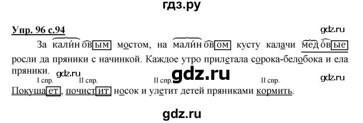 ГДЗ по русскому языку 4 класс Каленчук   часть 3. упражнение - 96, Решебник №1