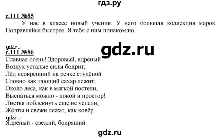 ГДЗ по русскому языку 3 класс Репкин   часть 1. страница - 111, Решебник №1